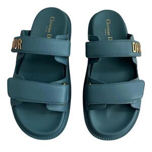 DIOR ACT DiorAct Dior-Act Lambskin Leather Dad Flat Sandals Shoe 38 NWT $1190